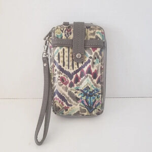 Sakroots Artist Circle Floral  Multi-colored Small IPhone Wallet Wristlet.